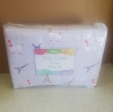 Kids Zone Full Size Paris Lavender Sheets Set New