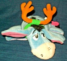 DISNEY Eeyore Christmas Reindeer beanbag plush 7.5" stuffed Mattel