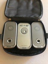 Philips SBC BA300 Portable Audio Stereo Speakers System In Case