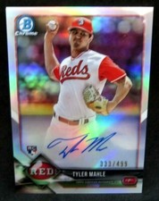Tyler Mahle 2018 Bowman Chrome Prospects Refractor Rookie Auto#333/499!Reds P RC