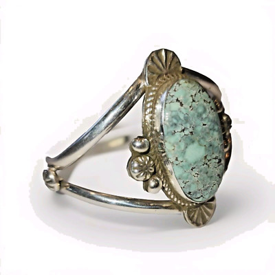 New Lander Chalcociderite Turquoise Sterling Silver Cuff  