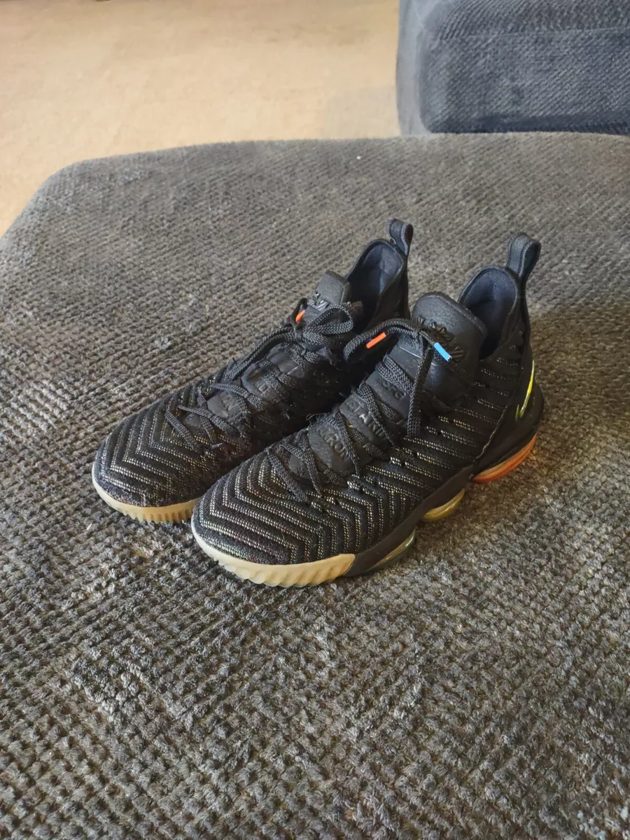 Size 12 Nike LeBron 16 I Promise 2018 Black Rainbow Bottom Ao2588 004