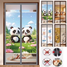 Privacy Magnetic Screen Door Mesh Curtain Heavy Duty Mosquito Net Bug Hands Free