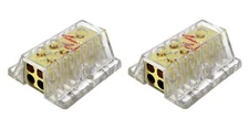 2 Pack Audiopipe 1 to 4 Power Distribution Blocks 4 Gauge Input, 8 Gauge Output