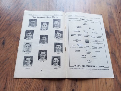 1950/51 Chelsea vs West Brom / WBA, Division 1, 16/9/1950 ** FREE P&P ** - Picture 2 of 3