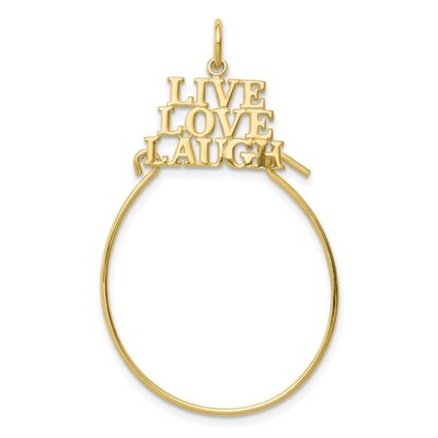 Real 10kt Yellow Gold LIVE LOVE LAUGH Charm Holder