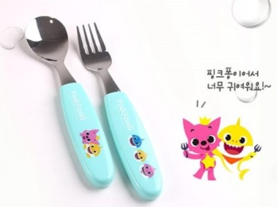 Pinkfong Baby Shark Family Spoon Fork Set For Baby Kids Korea | eBay