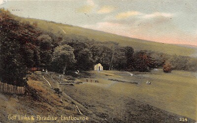 POSTKARTE EASTBOURNE GOLF LINKS UND PARADIES ANIMIERTE SZENE