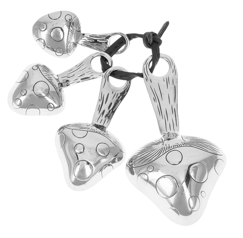 YBOT silver 4 pc Mushroom nesting Measuring spoon set Ganz housewarming er74576 - Picture 3 of 3