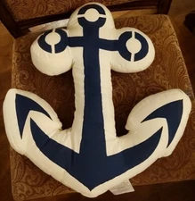 Anchor Pillow 18x19" Polyfill Coastal Nautical Decor Delta Gamma Rizzy Home NWT