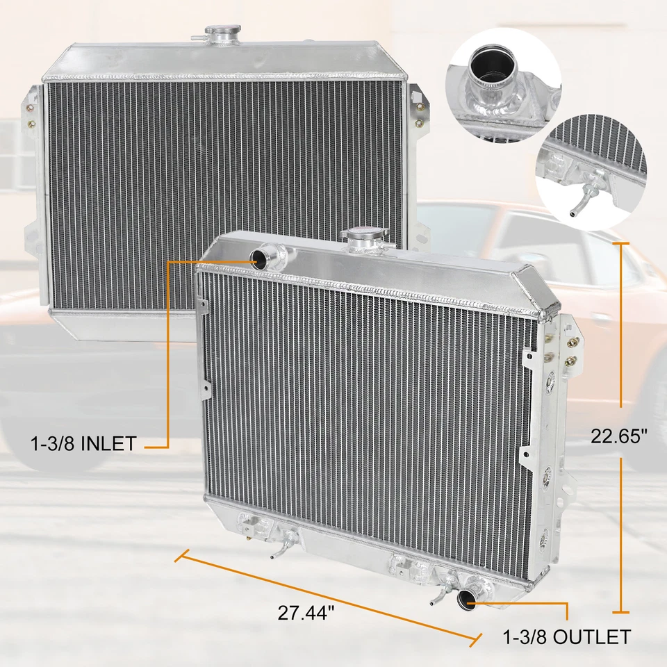 634 3 Row Aluminum Radiator Fits Nissan Datsun 280Z 1975-83 78 280ZX 2.8L 2753CC Foto 2 de 4