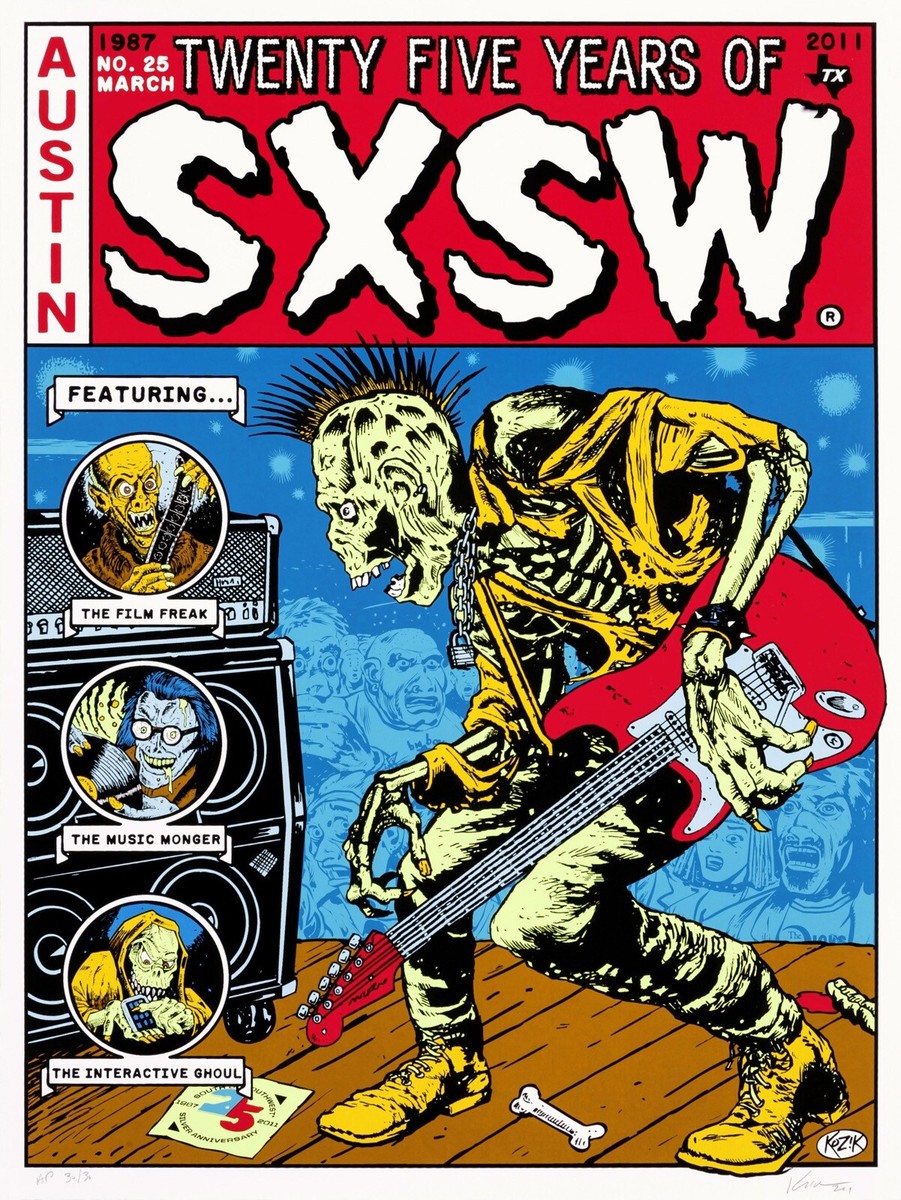FRANK KOZIK - TWENTY-FIVE YEARS OF SXSW - S&N POSTER - AP | eBay
