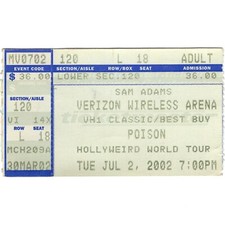 POISON WINGER CINDERELLA FASTER PUSSYCAT Concert Ticket Stub 2002 MANCHESTER NH