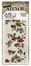 Tim Holtz Layering Stencil Flower Stem Blossom Floral Design Stampers Anonymous