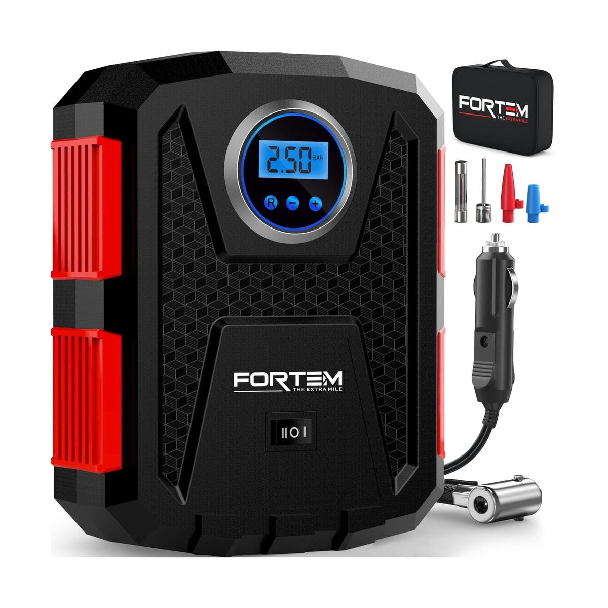 FORTEM Tire Inflator Portable Air Compressor 150 PSI, Bike Pump