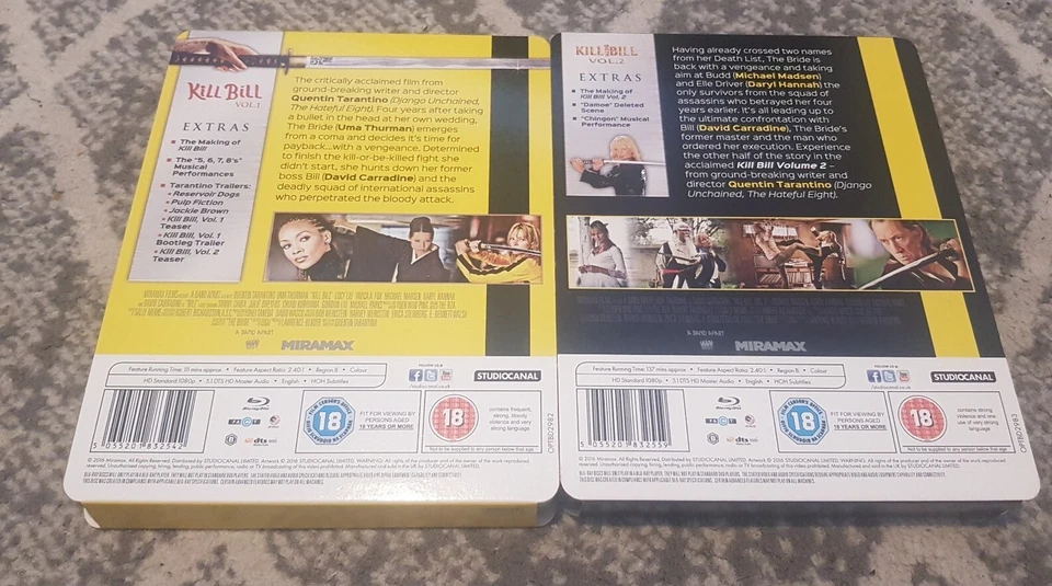 KILL BILL VOL. 1 / VOL. 2 LIMITED EDITION BLU RAY STEELBOOK RARE LIKE NEW - Image 2 of 4