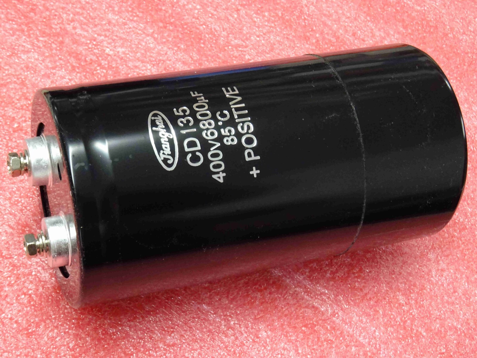 Condensateur Jianghai CD135 6800uF 400Vdc pour filtration industrielle Ø75x145mm