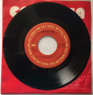 JULIO IGLESIAS -NATHALIE / NO ME VUELVO A ENAMORAR- 1982 MEXICAN 7  SINGLE CS