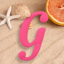 Pink Letter G Initial Bogg Bag Charm Rubber Beach Tote Accessory 4" New
