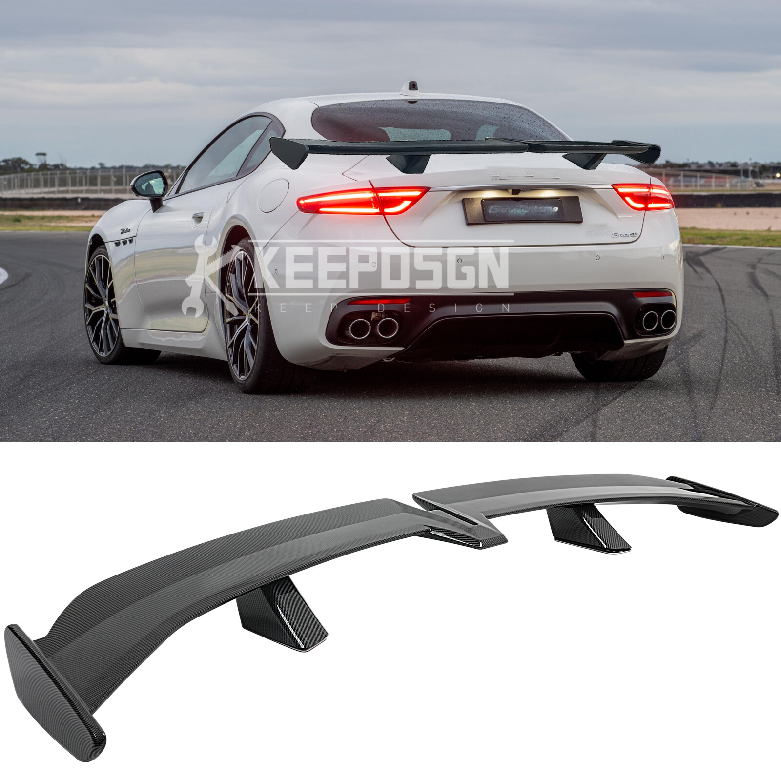 For Maserati GranTurismo 2008-2019 54" PRO Rear Spoiler Racing Wing Carbon Fiber
