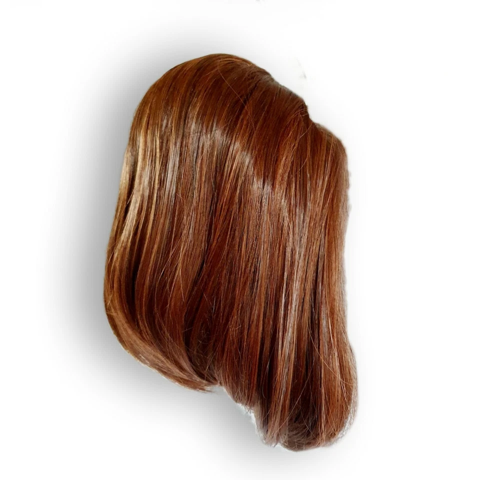 Handmade 9" Brown Synthetic Fiber Drawstring Clip Pony Hair Extension Piece - Image 4 of 4