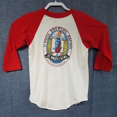Vintage Sport T by Stedman St. Paul Bremen Girl Beer Germany Red White Shirt