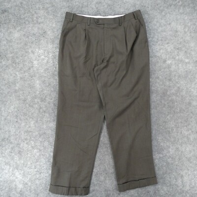 Ralph Lauren Pants Mens 36x30 Pleated Dress Slacks Brownish Gray Cuffed