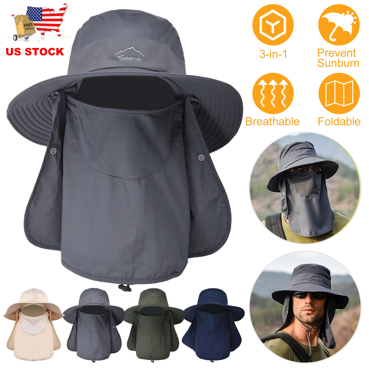 Unisex Bucket Hat with Wide Brim for Summer Outdoor Fishing and UV Sun Protection-image