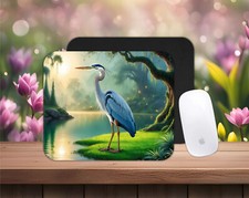 Heron themed neoprene PC/laptop Mouse Pad, CHOICE, FREE shipping, gifts, birds