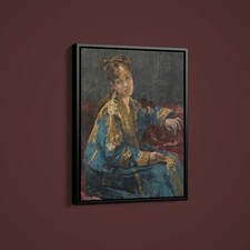 Alfred Stevens - The Lady in Blue - Art Print on Paper or Canvas