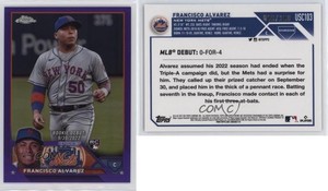 2023 Topps Chrome Update Debut Purple Refractor /250 Francisco Alvarez Rookie RC