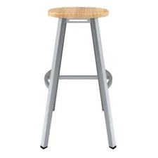 NPS 30" Titan Stool Solid Wood Seat Grey Frame