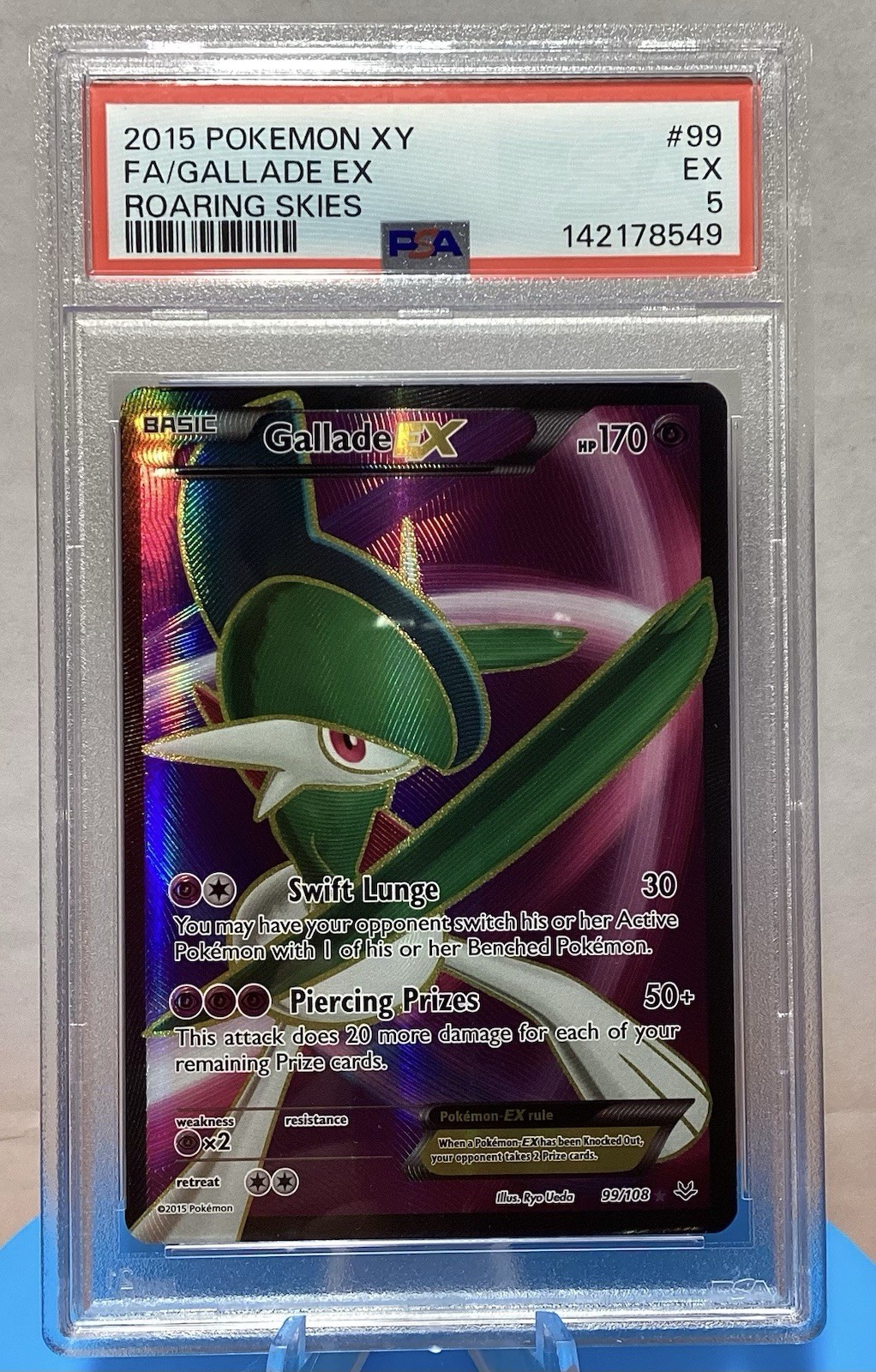 2015 Roaring Skies Gallade EX 99/108 XY Holo Full Art PSA Graded Pokémon TCG
