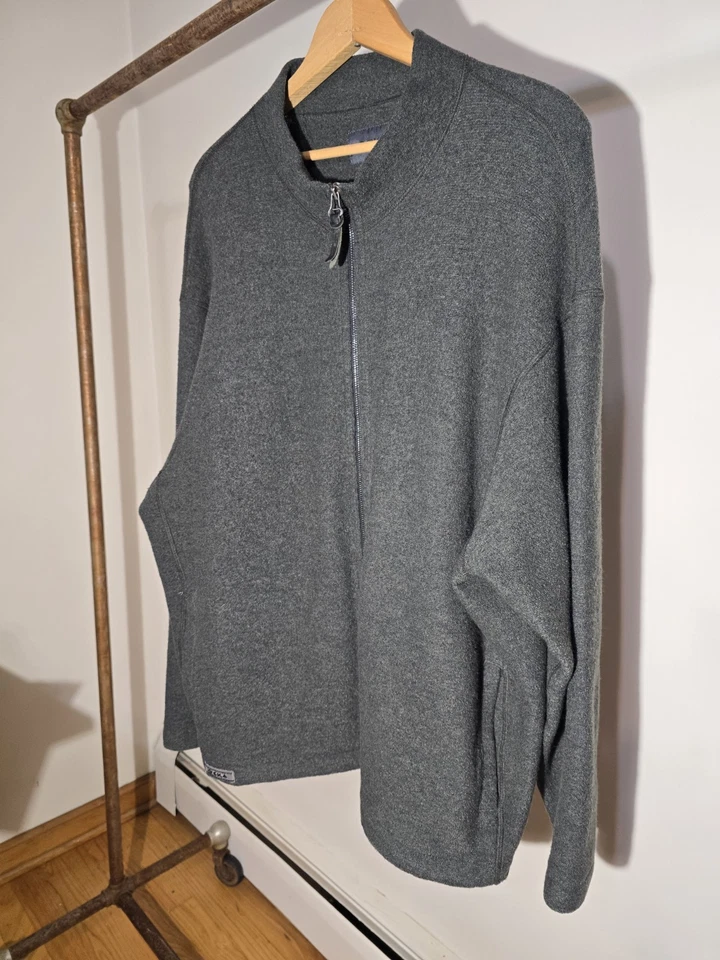 OSKA Women’s 4 Boiled Wool Zip Jacket Gray Minimalist Stand Collar German Design - Image 2 of 4