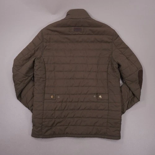 Barbour Quilted Shooting Jacket Full Zip Mens Medium Brown Pockets image 2