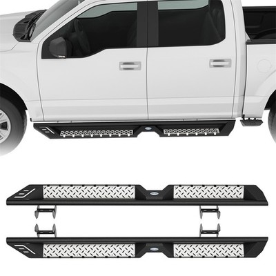 Pair Steel Drop Running Boards Side Steps Fit 2009-2014 Ford F-150 SuperCrew