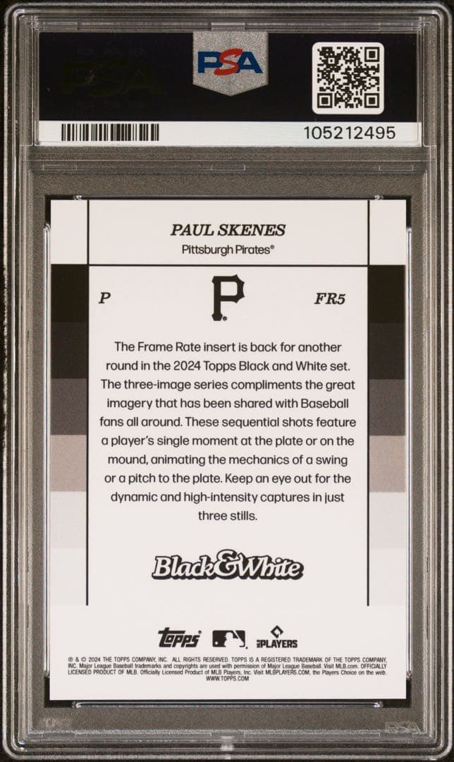 Paul Skenes 2024 Topps Black&White RC PSA10 MLB Rookie Card Japan 