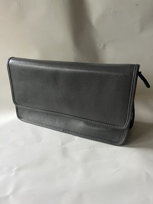 NOS 90 s Talbots Gray Crossbody Leather Bag-Made In Italy