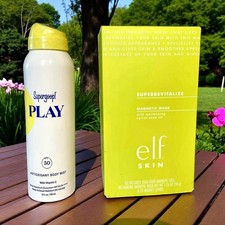 SUPERGOOP Play Antioxidant Body Sunscreen Mist SPF50 Exp. 10/26  e.l.f. Magneti