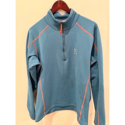 Haglofs Heron Top Men Blue Half Zip Fleece Pullover 603455 Size Large EUC