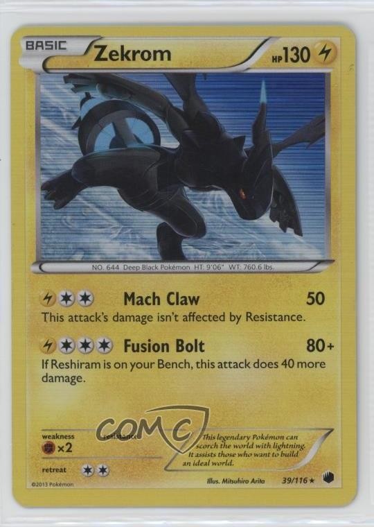 Zekrom Holo Pokémon Black & White Plasma Freeze #39
