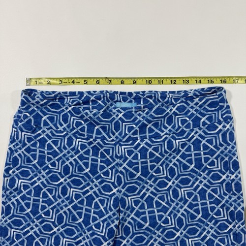 J McLaughlin Carmel Pants Catalina Cloth Lukas Geo Print Blue Size Large - Picture 5 of 8