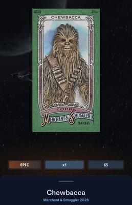 Star Wars Card Trader Merchant & Smuggler Chewbacca Mini Rip Epic Green