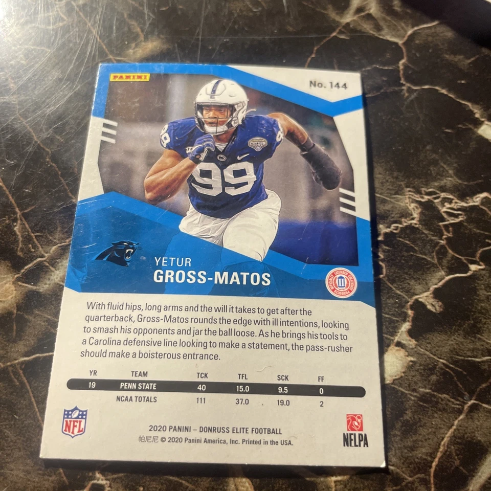 2020 Panini Donruss Elite Yetur Gross-Matos RC Foil #507/799 - Image 2 of 2