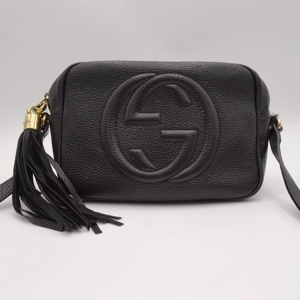 Excellent Condition GUCCI Soho Interlocking Shoulder Bag - Black - Image 2 of 4