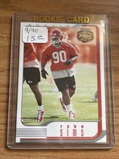 2002 Fleer Focus Jersey Numbers Edition Rookie Ryan Sims Card #112 s/n 9/90. rookie card picture