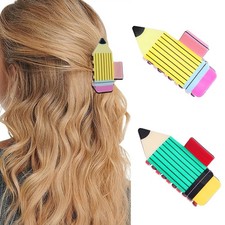 2PCS Pencil Hair Claw Clips Back To School Hair Clips Teacher Appreciation Ha...