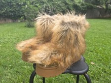 Fuzzy Boots Fluffy Fur Snow Boots Plush lining Slip-on Flat Outdoor Bowtie Warm