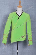 Green Uniform For Star Trek TOS Cosplay Wrap Shirt Costume Top