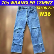 Wrangler 13MWZ Vintage 70s Straight Denim Jeans W36 Made in USA Talon Zipper
